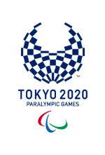 Tokyo 2020 Paralympic Games logo. It has a spherical shape with a checkered pattern.